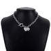 N10670 temperament, personality, sweet and cool style neck round piece, love OT buckle chain, micro inlay, niche_ipsvogv.com