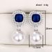 Caoshi's Popular Artificial Pearl Earrings with High Grade Feeling Inlaid Royal Blue Zircon Earrings_ipsvogv.com