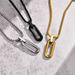 Men's Jewelry Stainless Steel Geometric Oval Rectangular Diamond Pendant Simple Hip Hop Necklace Jewelry_ipsvogv.com
