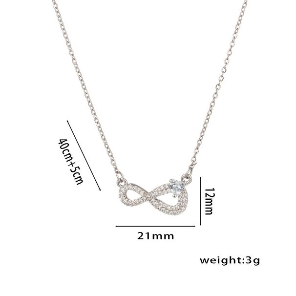 Necklace Women's Minimalist Titanium Steel Zircon Necklace, Unique Design Sense 8 Word Instagram Trendy Network Collar_ipsvogv.com