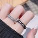 Full Diamond Zircon Fashionable And Versatile, French Cross, Dark, Personalized, Open Mouth Ring, Small, High End,_ipsvogv.com
