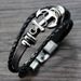 Fashion Anchor Leather Handmade Woven Multi-layer Men's Rope Bracelet_ipsvogv.com