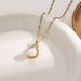 New style, sweet and slightly embellished with water droplets, pearl pendant, titanium steel necklace, women's high-end_ipsvogv.com