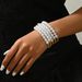 Niche Fashion OL American Versatile Handstring Female Personality Pearl Multi layer Design Light Luxury Beaded Geometric_ipsvogv.com