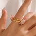 Women’s Jewelry Set Fashion Simple Double Layer Steel Ring Personality All Match Cold Style Real Gold Electroplated Opening Adjustment Ring_ipsvogv.com