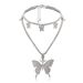 Creative New Product: Glass Rhinestone Multi-layer Necklace, Fashionable Accessory, Simple And Trendy Butterfly Necklace_ipsvogv.com