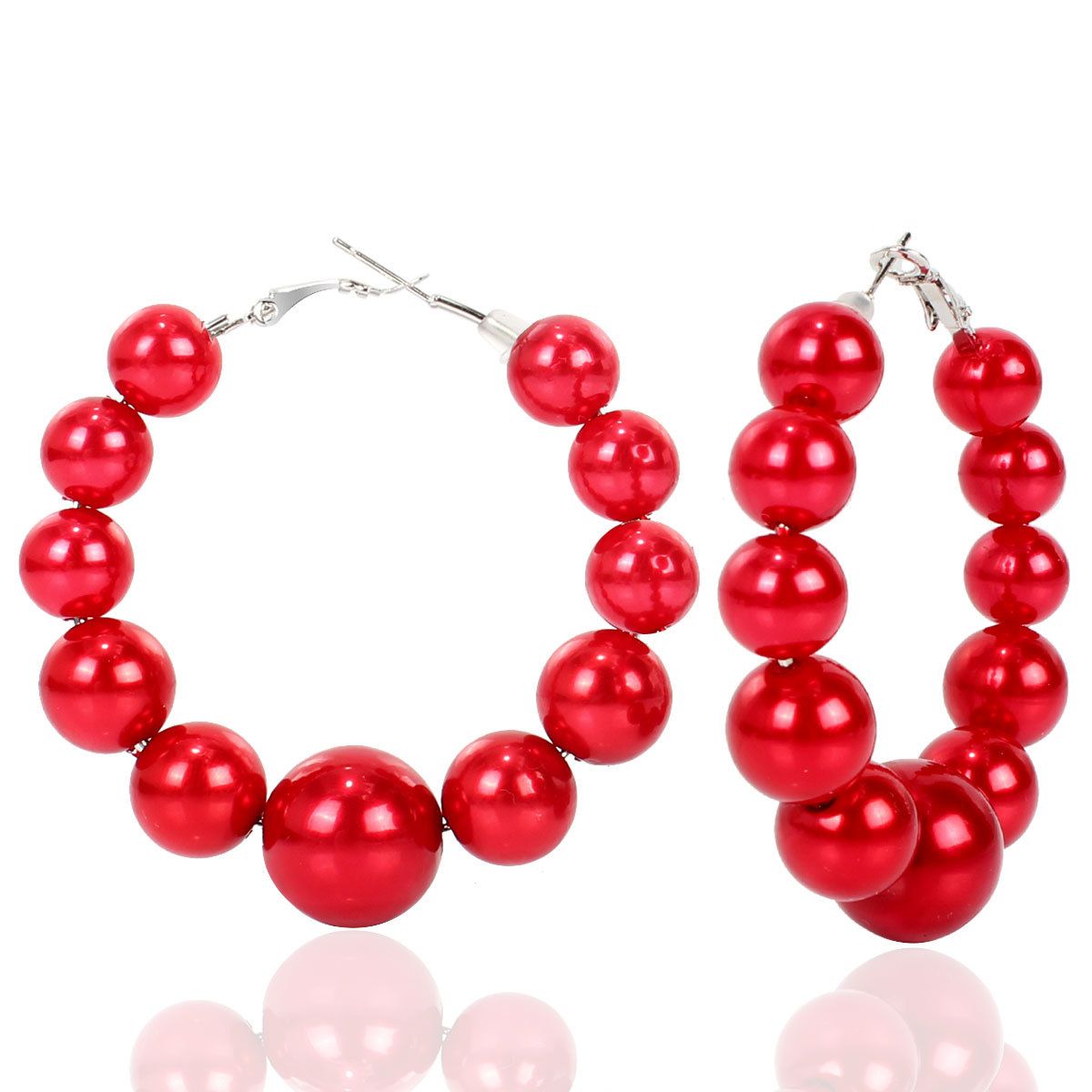 Women’s Jewelry Set Fashion Exaggerated Earrings Fashion Big Circle Pearl Earrings Female Hoop Earrings_ipsvogv.com