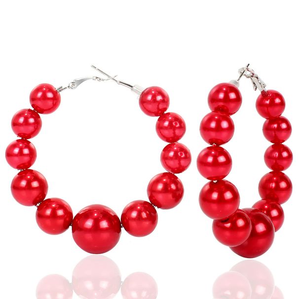 Women’s Jewelry Set Fashion Exaggerated Earrings Fashion Big Circle Pearl Earrings Female Hoop Earrings_ipsvogv.com