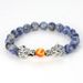 Hot Selling Natural Gold Sand Stone Malachite Silver Double Dragon Play Bead Men's Bracelet_ipsvogv.com