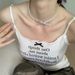 Sweet Korean Style Double Layer Stacked Bowknot Pearl Hot Girl Ribbon Necklace Elegant Collarbone Chain Versatile_ipsvogv.com