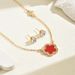 2024 New Xiaoxiangfeng Women's Necklace Earring Set, Small and Unique Flower Inlay Design, Long Clavicle Chain_ipsvogv.com