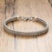 Yingqi Stainless Steel V-Shaped Double Row Men's Personality Hip-Hop Style Fashion Bracelet_ipsvogv.com