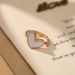New Diamond Painted Oil Shell Opening Adjustable Peach Heart Simple And Cold Wind Tail Ring For Women_ipsvogv.com