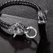 New Viking Wolf Head Handmade Leather Personalized Creative Men's Bracelet Jewelry Bangle For Men_ipsvogv.com