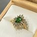 Sanjie's New Gold Green Zircon Women's Ring Instagram Internet Celebrity Fashion Outfit Square Diamond Accessories_ipsvogv.com