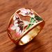 Cao Shi Fashion Trend Ins Copper Gold Plated Drip Oil Pattern Hip Hop Ethnic Style Ring_ipsvogv.com