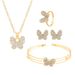 Diamond butterfly love jewelry set ins style creative design heart shaped necklace four piece set_ipsvogv.com