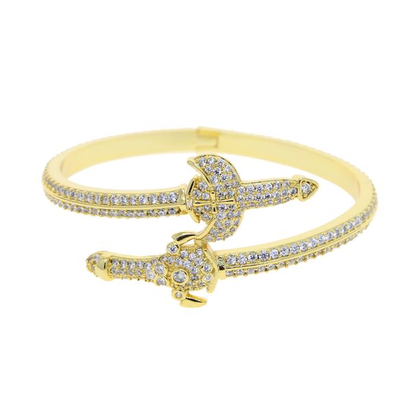 Men And Women's Jewelry Trend Ins Inlaid Zircon Sword Bracelet Hip Hop Hand Jewelry Personality Couple Style New Bracelet_ipsvogv.com