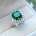 Cao Shi's New Classic Temperament Green Micro Inlaid Zircon Fashionable Women's Ring_ipsvogv.com
