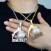 Men's Jewelry - DREAMS 2REALITY Hip Hop Pendant Necklace With Zircon Stones, Silver & Gold Plated Cuban Chain, 24 Inches Inlaid Zircon Necklace_ipsvogv.com