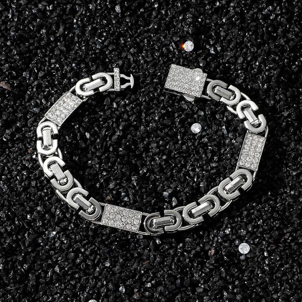 Men's Hip Hop Style Geometric Splicing Chain Necklace Personality Boyfriend Gift Geometric Splicing Chain Necklace_ipsvogv.com