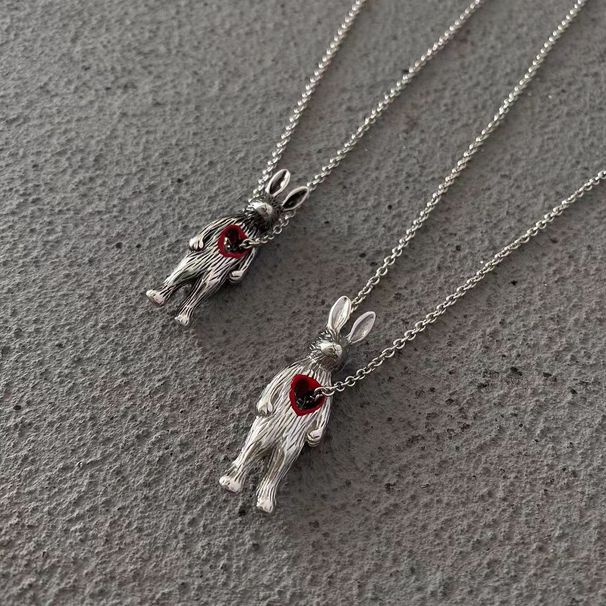 Retro Style Non Fading Lucky Rabbit Pendant Titanium Steel Necklace Men And Women Hip Hop Simple Accessories Sweater Chain_ipsvogv.com