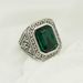 Fashion personality retro Viking rune ring trend simple colored gemstone men's ring_ipsvogv.com