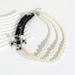 Fashionable diamond studded geometric square pearl multi-layer necklace NK23600_ipsvogv.com