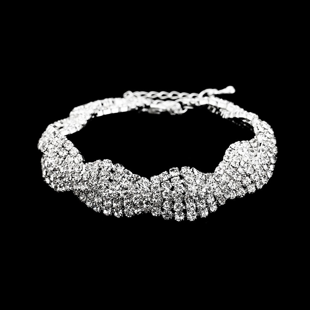 Unisex Summer New Full Diamond Bracelet Trend Simple Style Interwoven Bracelet Female Fashion Diamond Accessories Personality Hand Jewelry_ipsvogv.com