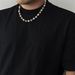 Hip-hop Pearl Flower Necklace Men's High-end Sense Trendy Fashion Personality Collarbone Chain Hot-selling Cross-border Men's Jewelry_ipsvogv.com