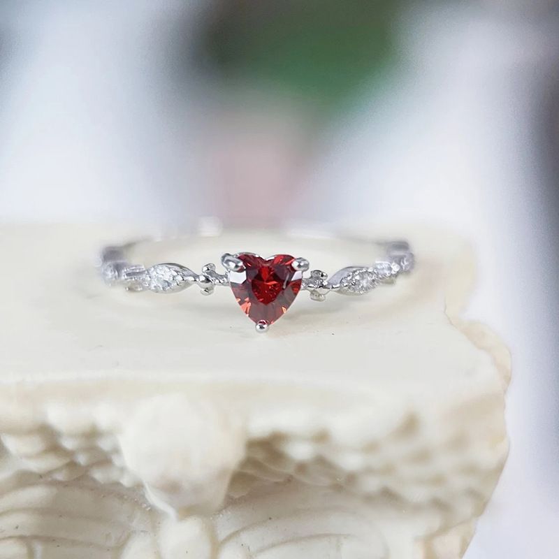 Longrui new fashion love ruby style ring ring heart-shaped diamond zircon ring_ipsvogv.com