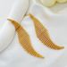 Brass Gold-Plated High-End Exaggerated Earrings For Women, Rhombus Woven Tassel Silver Needle Minimalist Style Ear_ipsvogv.com