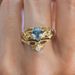 Sanjie Yiwu New Gold Crown Sea Blue Diamond Pair Instagram Internet Celebrity Handmade Women's Ring_ipsvogv.com