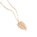Fashionable and high-end titanium steel necklace with feather inlaid zircon ins for women's collarbone chain, gold_ipsvogv.com