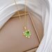 Green 【 】 Love Zircon Light Luxury Charm Gorgeous Full Diamond Necklace Women's Versatile Clavicle Titanium Steel Chain 【 】_ipsvogv.com