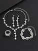 Hot Selling Fashion Crystal Rhinestone Necklace Earrings Bracelet Three-Piece Jewelry Set Wedding Bride Accessories_ipsvogv.com