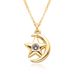 Women’s Jewelry Set Fashion Electroplated Brass Moon And Star Necklace Bohemian Zircon Niche Micro Inlaid Cast Clavicle Necklace_ipsvogv.com