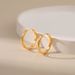 Chic plain hoop earrings copper plated with K real gold classic style smooth simple business earrings versatile casual style earrings_ipsvogv.com