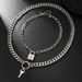 Double Layer Cuban Chain Necklace Retro Punk Lock Key Pendant Clavicle Chain Multi Layer Stacking Sweater Chain Female_ipsvogv.com