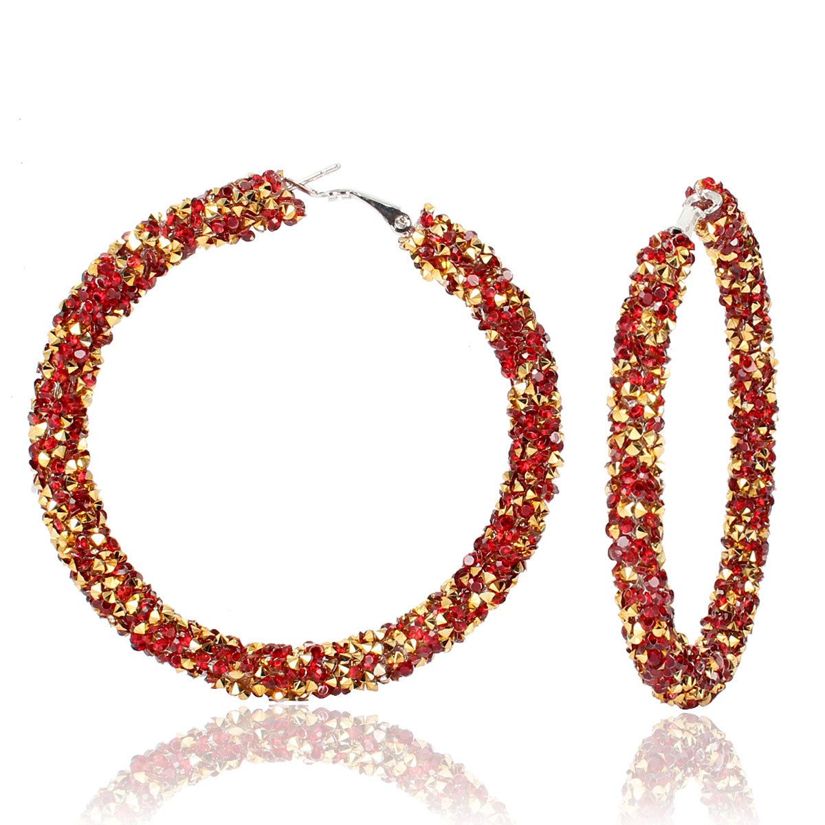 Fashion jewelry with diamond studded simple and trendy earrings, hook earrings_ipsvogv.com