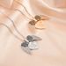 Creative New Angel Wing With Two Wings, Heart-shaped Diamond Studded Stainls Steel Women's Gift Necklace And_ipsvogv.com