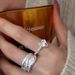 Simple Geometric Lava Irregular Ring For Women, Sweet Heart, Layered Temperament, Open Mouth Ring, Niche Fashion Jewelry_ipsvogv.com
