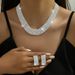 Luxury Full Diamond Trendy Necklace And Earring Set Evening Dress Bride Wedding Photography Matching Jewelry Two Pieces_ipsvogv.com
