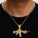 Hot Selling New Diamond Studded Gun Style Alloy Simulation AK Weapon Model Hip-hop Men's Necklace Jewelry_ipsvogv.com