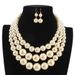 Exaggerated pearl short multi-layer clavicle chain minimalist fashion necklace jewelry 6420_ipsvogv.com