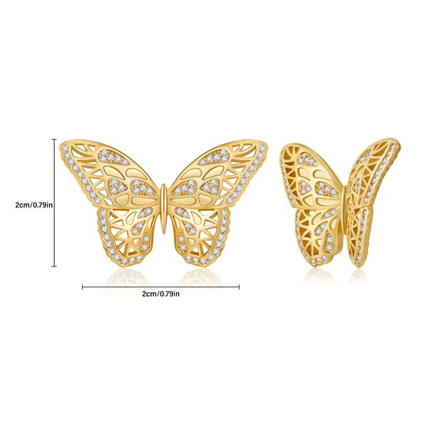 Exaggerated niche design hollow butterfly earrings inlaid with zircon light luxury high end women's earring accessories_ipsvogv.com