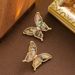 Fashionable Natural Abalone, Colorful Shellfish, Butterfly Earrings, Female Niche, Autumn And Winter High-end, Light_ipsvogv.com