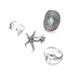 Jewelry New Bohemian Sea Star Wave Dolphin Turquoise 4-piece Ring Set_ipsvogv.com