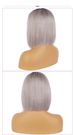 Short Bob 1b/light Grey Middle Part Short Bob 13x4x1 Lace Wig 100% Human Hair Wig_ipsvogv.com