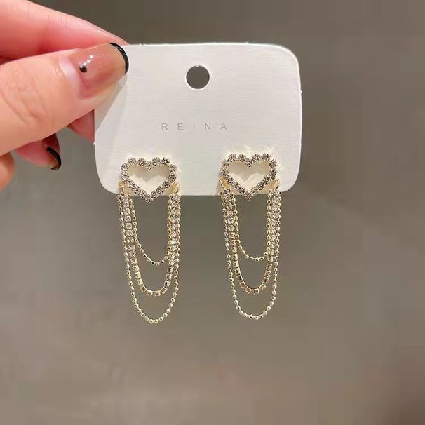 Hollow heart super fairy earrings for women niche high end earrings light luxury earrings tassel retro earrings_ipsvogv.com
